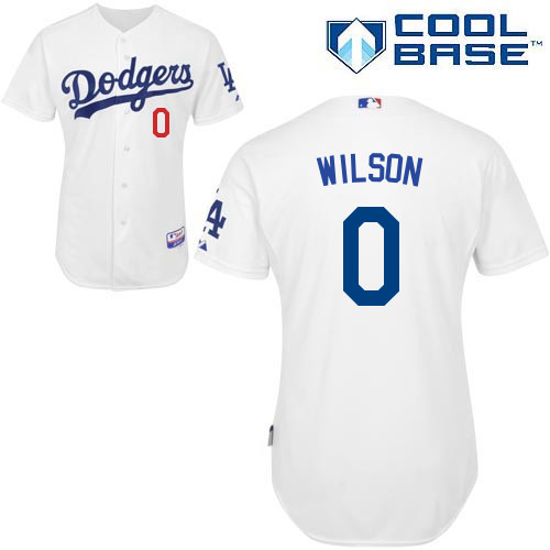Brian Wilson #0 Youth Baseball Jersey-L A Dodgers Authentic Home White Cool Base MLB Jersey